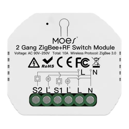 ZigBee 3.0 RF Switch Module 2 Gang